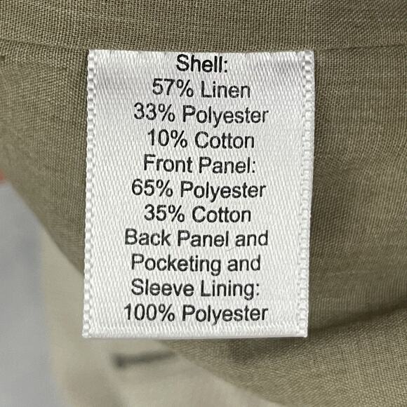 Joseph Abboud Two Button Jacket Mens Size M Beige Linen Blend Sport Coat Blazer - Picture 10 of 12